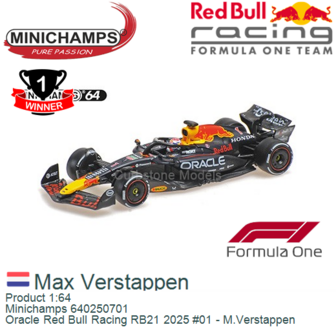 Product 1:64 | Minichamps 640250701 | Oracle Red Bull Racing RB21 2025 #01 - M.Verstappen