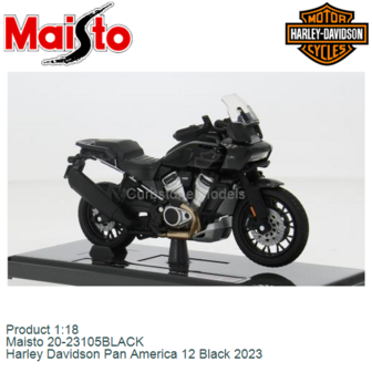 Product 1:18 | Maisto 20-23105BLACK | Harley Davidson Pan America 12 Black 2023