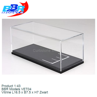 Product 1:43 | BBR Models VET04 | Vitrine L16.5 x B7.5 x H7 Zwart