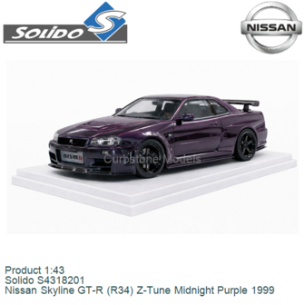 Product 1:43 | Solido S4318201 | Nissan Skyline GT-R (R34) Z-Tune Midnight Purple 1999