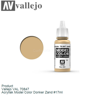Product  | Vallejo VAL 70847 | Acryllak Model Color Donker Zand #17ml