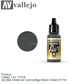 Product  | Vallejo VAL 71018 | Acryllak Model air Camouflage Black Green #17ml