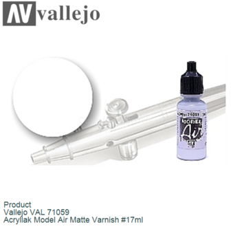 Product  | Vallejo VAL 71059 | Acryllak Model Air Matte Varnish #17ml