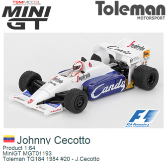 Product 1:64 | MiniGT MGT01193 | Toleman TG184 1984 #20 - J.Cecotto