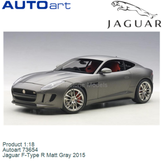 Product 1:18 | Autoart 73654 | Jaguar F-Type R Matt Gray 2015