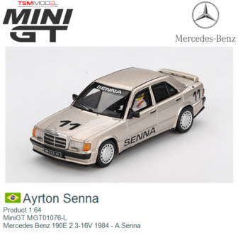 Product 1:64 | MiniGT MGT01076-L | Mercedes Benz 190E 2.3-16V 1984 - A.Senna