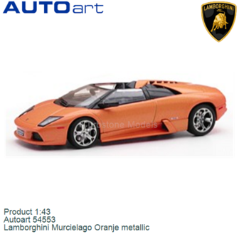 Product 1:43 | Autoart 54553 | Lamborghini Murcielago Oranje metallic