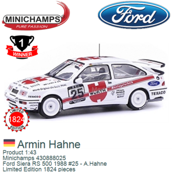 Product 1:43 | Minichamps 430888025 | Ford Siera RS 500 1988 #25 - A.Hahne