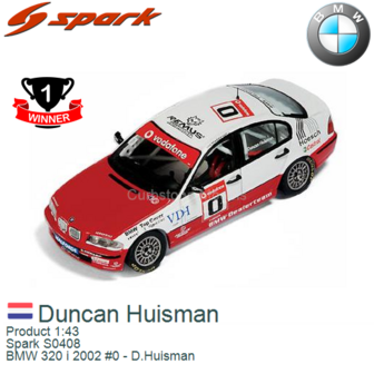 Product 1:43 | Spark S0408 | BMW 320 i 2002 #0 - D.Huisman