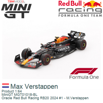 Product 1:64 | MiniGT MGT01018-BL | Oracle Red Bull Racing RB20 2024 #1 - M.Verstappen