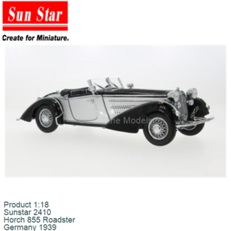 Product 1:18 | Sunstar 2410 | Horch 855 Roadster | Germany 1939
