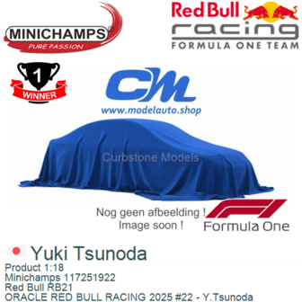 Product 1:18 | Minichamps 117251922 | Red Bull RB21 | ORACLE RED BULL RACING 2025 #22 - Y.Tsunoda