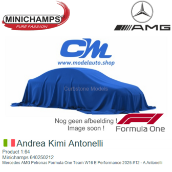 Product 1:64 | Minichamps 640250212 | Mercedes AMG Petronas Formula One Team W16 E Performance 2025 #12 - A.Antonelli