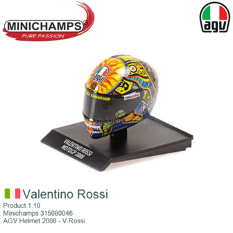 Product 1:10 | Minichamps 315080046 | AGV Helmet 2008 - V.Rossi