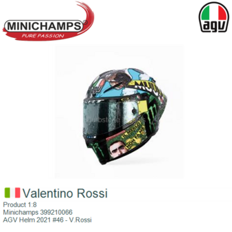 Product 1:8 | Minichamps 399210066 | AGV Helm 2021 #46 - V.Rossi