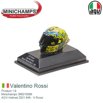 Product 1:8 | Minichamps 399210086 | AGV Helmet 2021 #46 - V.Rossi
