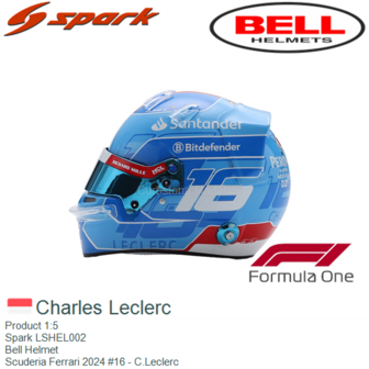 Product 1:5 | Spark LSHEL002 | Bell Helmet | Scuderia Ferrari 2024 #16 - C.Leclerc