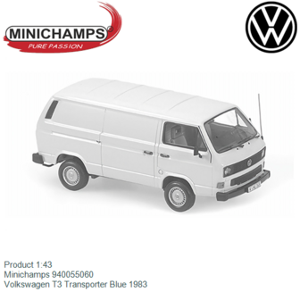 Product 1:43 | Minichamps 940055060 | Volkswagen T3 Transporter Blue 1983