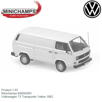 Product 1:43 | Minichamps 940055061 | Volkswagen T3 Transporter Yellow 1983