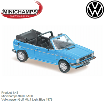 Product 1:43 | Minichamps 940055180 | Volkswagen Golf Mk.1 Light Blue 1979