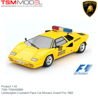Product 1:43 | TSM TSM430860 | Lamborghini Countach Pace Car Monaco Grand Prix 1982