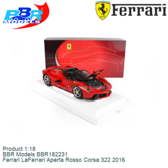 Product 1:18 | BBR Models BBR182231 | Ferrari LaFerrari Aperta Rosso Corsa 322 2016