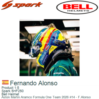 Product 1:5 | Spark 5HF250 | Bell Helmet | Aston Martin Aramco Formula One Team 2026 #14 - F.Alonso