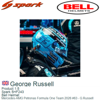 Product 1:5 | Spark 5HF243 | Bell Helmet | Mercedes-AMG Petronas Formula One Team 2026 #63 - G.Russell