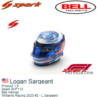 Product 1:5 | Spark 5HF112 | Bell Helmet | Williams Racing 2023 #2 - L.Sargeant