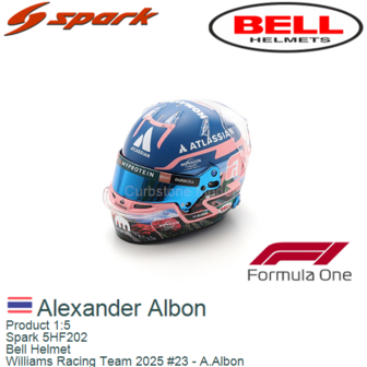 Product 1:5 | Spark 5HF202 | Bell Helmet | Williams Racing Team 2025 #23 - A.Albon
