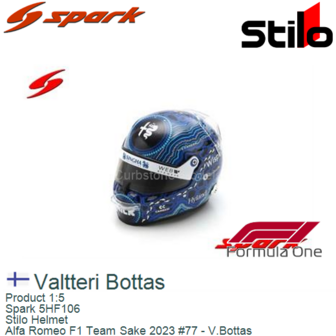 Product 1:5 | Spark 5HF106 | Stilo Helmet | Alfa Romeo F1 Team Sake 2023 #77 - V.Bottas