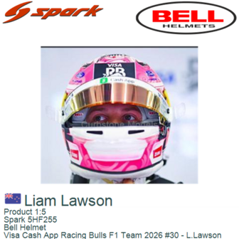 Product 1:5 | Spark 5HF255 | Bell Helmet | Visa Cash App Racing Bulls F1 Team 2026 #30 - L.Lawson