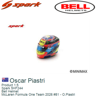 Product 1:5 | Spark 5HF244 | Bell Helmet | McLaren Formula One Team 2026 #81 - O.Piastri