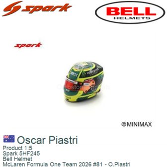 Product 1:5 | Spark 5HF245 | Bell Helmet | McLaren Formula One Team 2026 #81 - O.Piastri