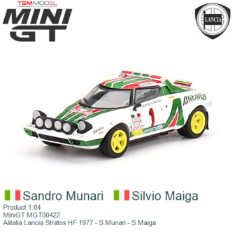 Product 1:64 | MiniGT MGT00422 | Alitalia Lancia Stratos HF 1977 - S.Munari - S.Maiga