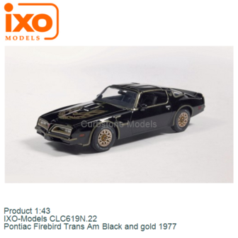 Product 1:43 | IXO-Models CLC619N.22 | Pontiac Firebird Trans Am Black and gold 1977