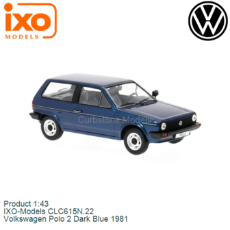 Product 1:43 | IXO-Models CLC615N.22 | Volkswagen Polo 2 Dark Blue 1981