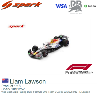 Product 1:18 | Spark 18S1252 | Visa Cash App Racing Bulls Formula One Team VCARB 02 2025 #30 - L.Lawson