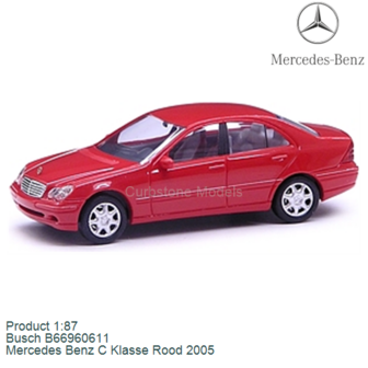 Product 1:87 | Busch B66960611 | Mercedes Benz C Klasse Rood 2005