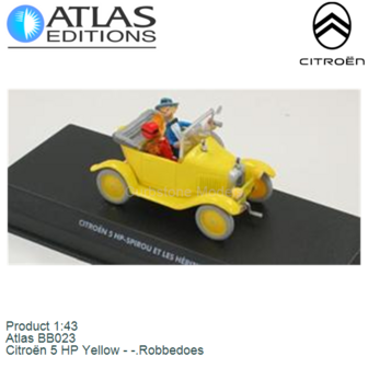 Product 1:43 | Atlas BB023 | Citro&euml;n 5 HP Yellow - -.Robbedoes