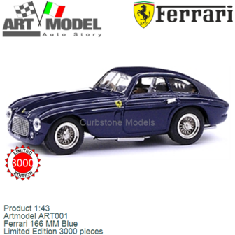 Product 1:43 | Artmodel ART001 | Ferrari 166 MM Blue