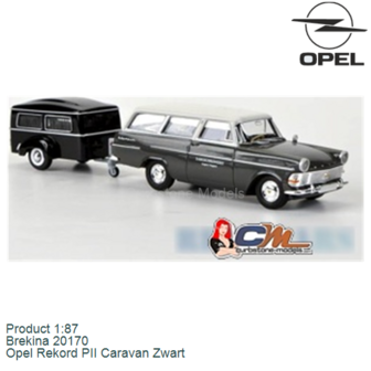 Product 1:87 | Brekina 20170 | Opel Rekord PII Caravan Zwart