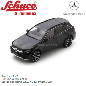 Product 1:43 | Schuco 450398900 | Mercedes Benz GLC X253 Zwart 2021