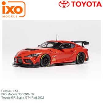 Product 1:43 | IXO-Models CLC691N.22 | Toyota GR Supra GT4 Red 2022