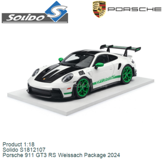 Product 1:18 | Solido S1812107 | Porsche 911 GT3 RS Weissach Package 2024
