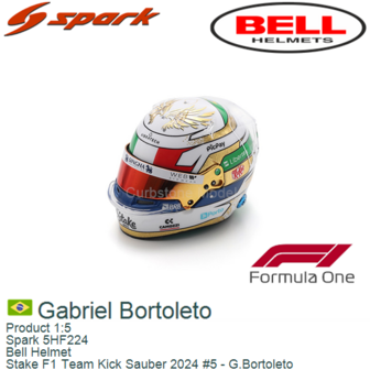 Product 1:5 | Spark 5HF224 | Bell Helmet | Stake F1 Team Kick Sauber 2024 #5 - G.Bortoleto