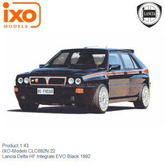 Product 1:43 | IXO-Models CLC692N.22 | Lancia Delta HF Integrale EVO Black 1992
