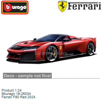 Product 1:24 | Bburago 18-26034 | Ferrari F80 Red 2024