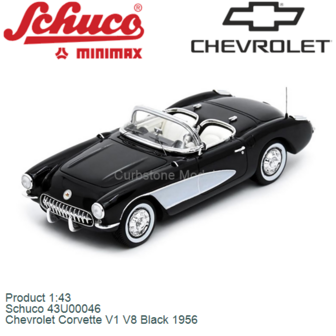 Product 1:43 | Schuco 43U00046 | Chevrolet Corvette V1 V8 Black 1956