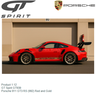 Product 1:12 | GT Spirit GT939 | Porsche 911 GT3 RS (992) Red and Gold